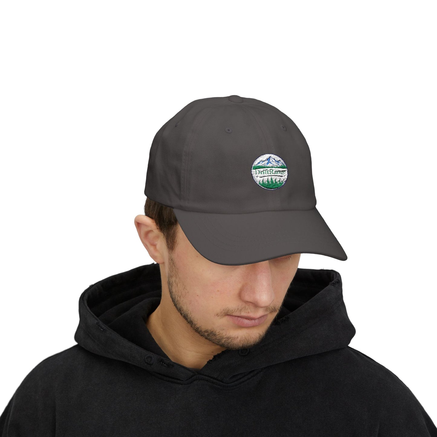 Drift Range Dad Cap — Vintage Mountain Lakeside Embroidered Hat