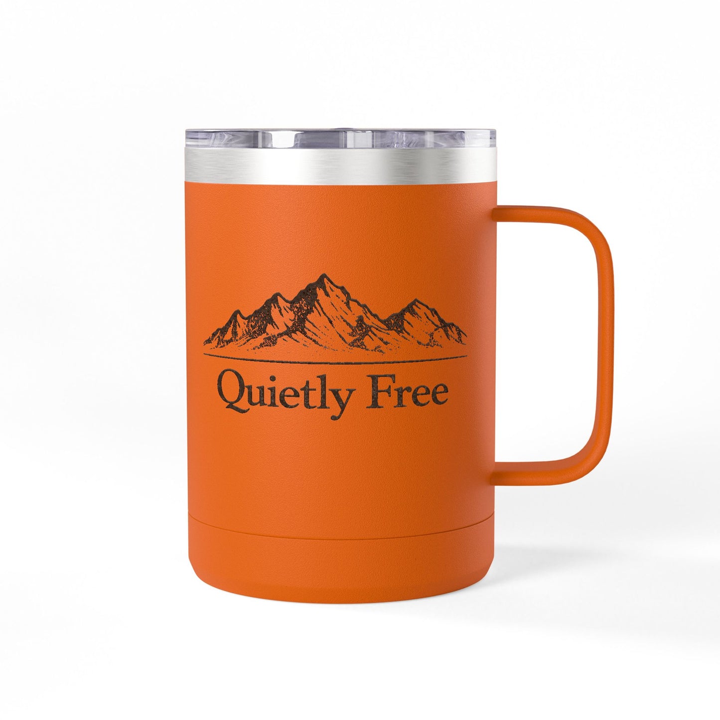 Quietly Free Mountain Insulated Coffee Tumbler - 15oz Travel Mug