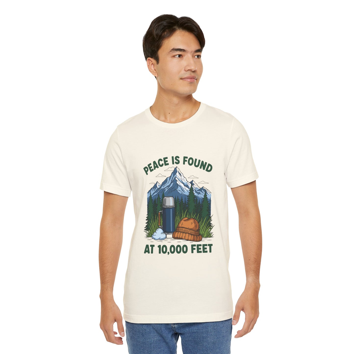 Peace Is Found at 10,000 Feet Mountain Camping T-Shirt