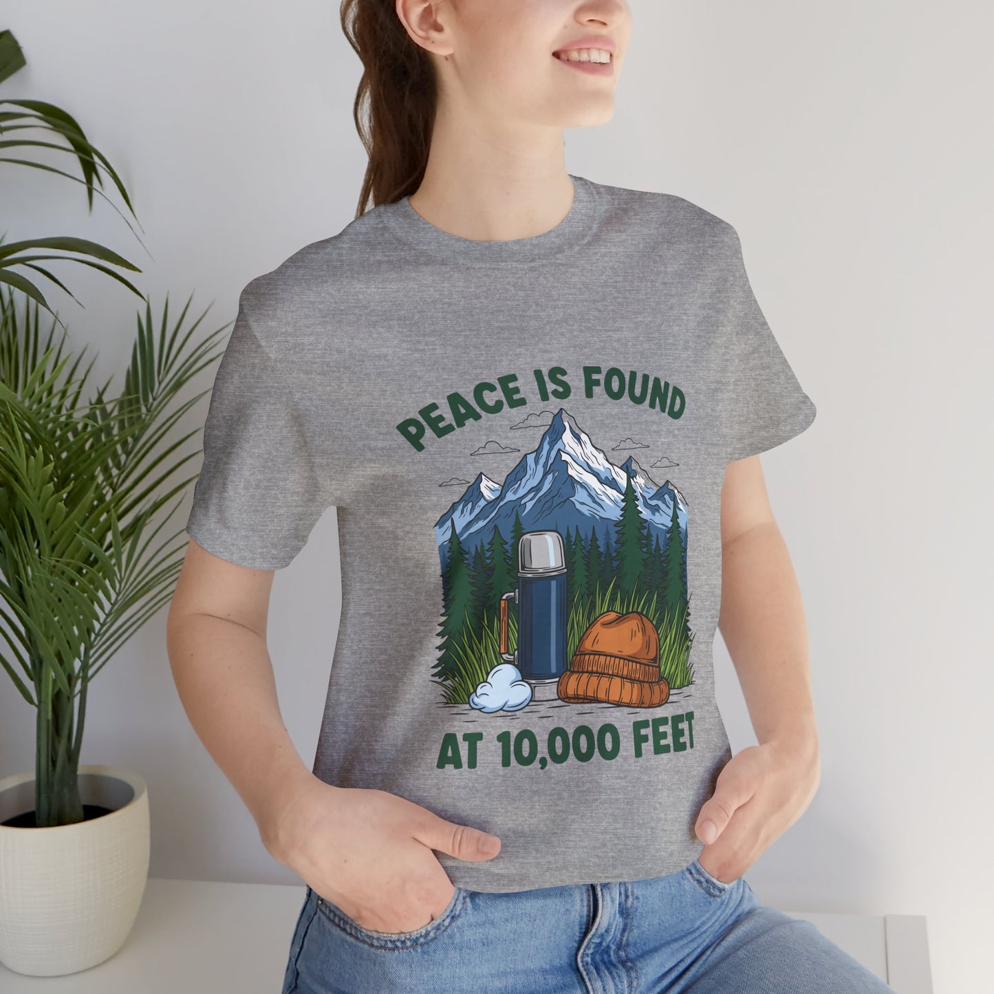 Peace Is Found at 10,000 Feet Mountain Camping T-Shirt