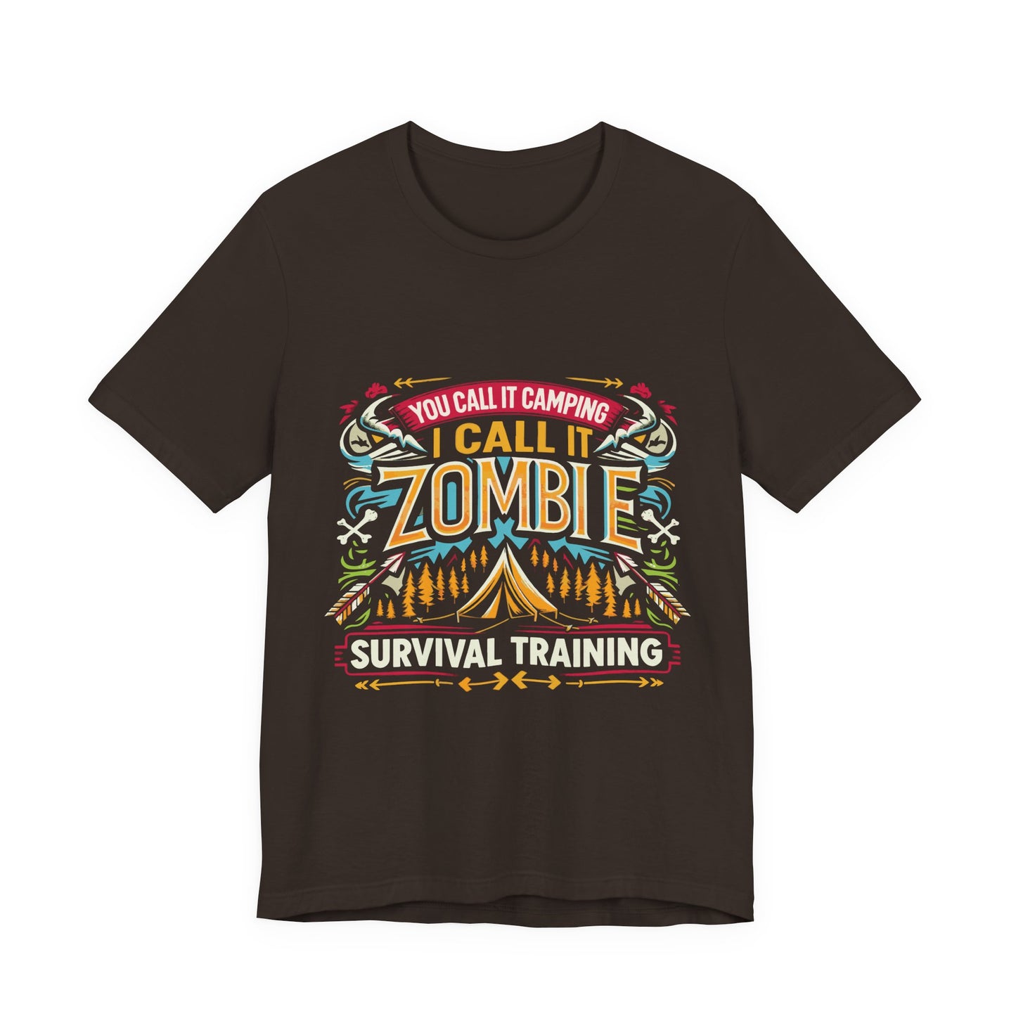 Camping Zombie Survival Training T-Shirt — Funny Outdoor Camping Tee