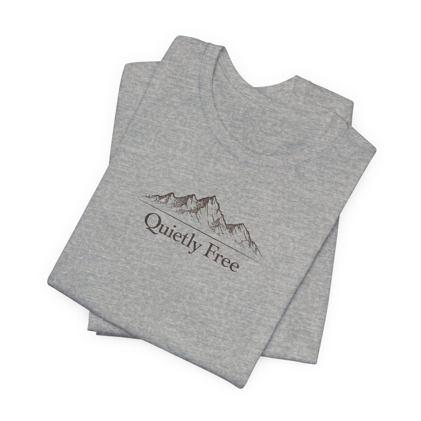 Quietly Free Mountain T-Shirt — Minimalist Nature Tee