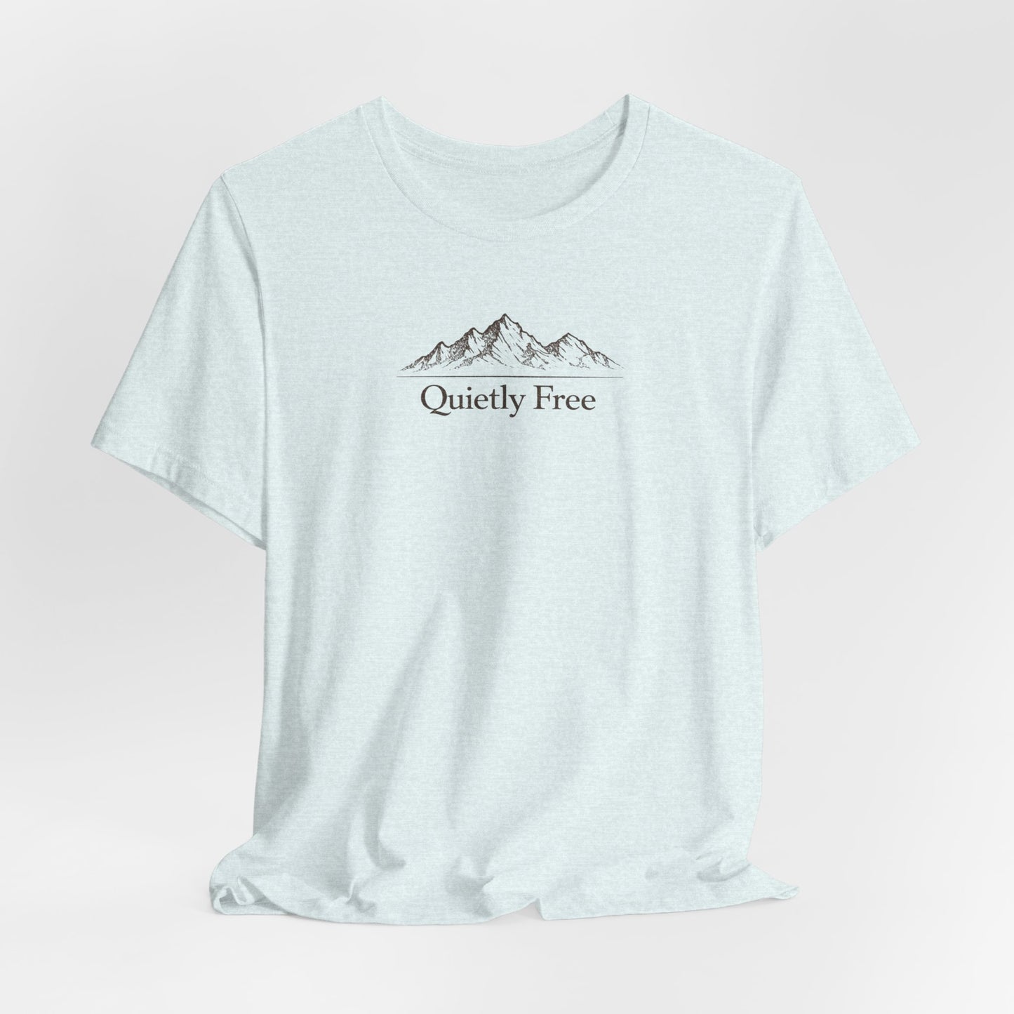 Quietly Free Mountain T-Shirt — Minimalist Nature Tee