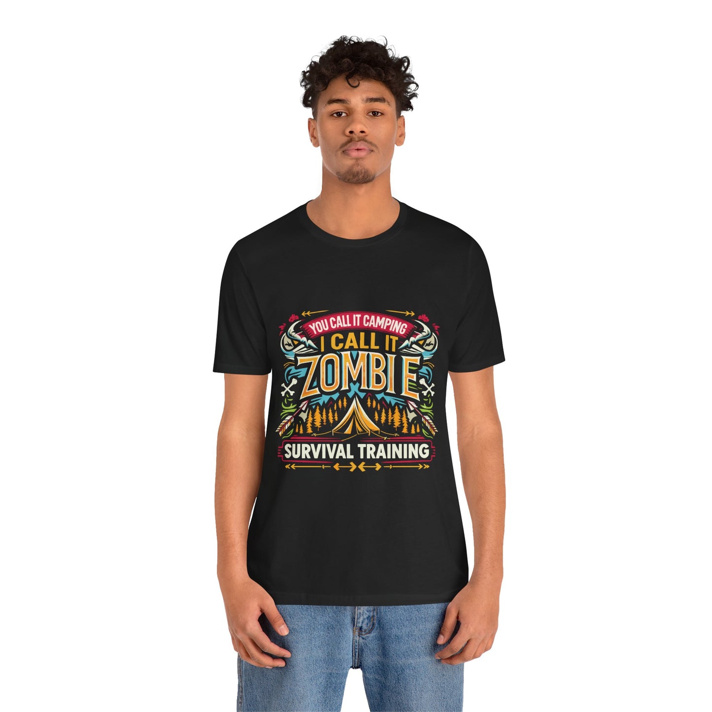 Camping Zombie Survival Training T-Shirt — Funny Outdoor Camping Tee