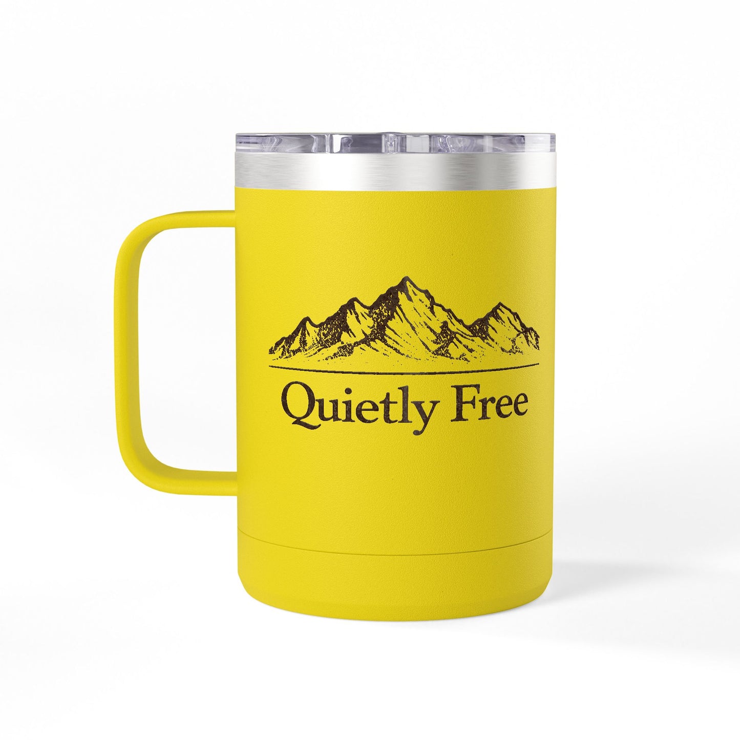 Quietly Free Mountain Insulated Coffee Tumbler - 15oz Travel Mug