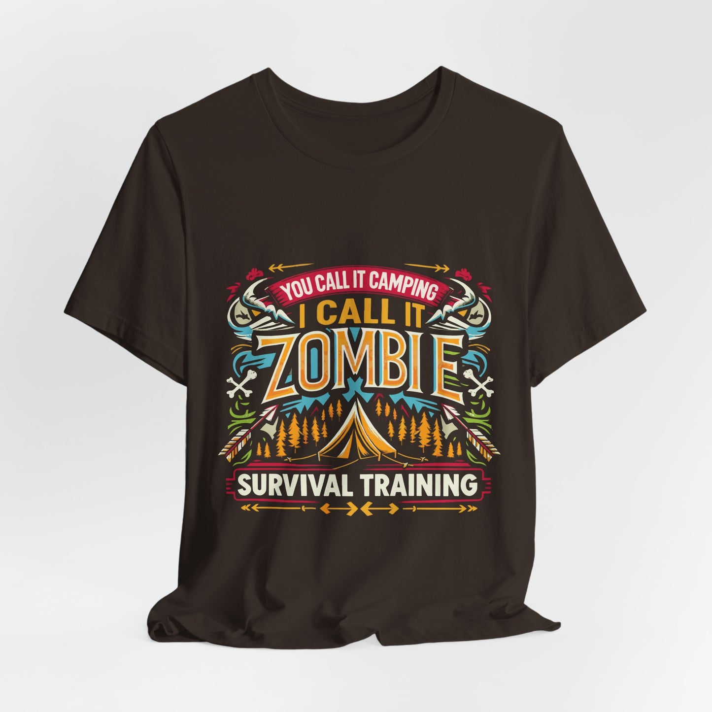 Camping Zombie Survival Training T-Shirt — Funny Outdoor Camping Tee