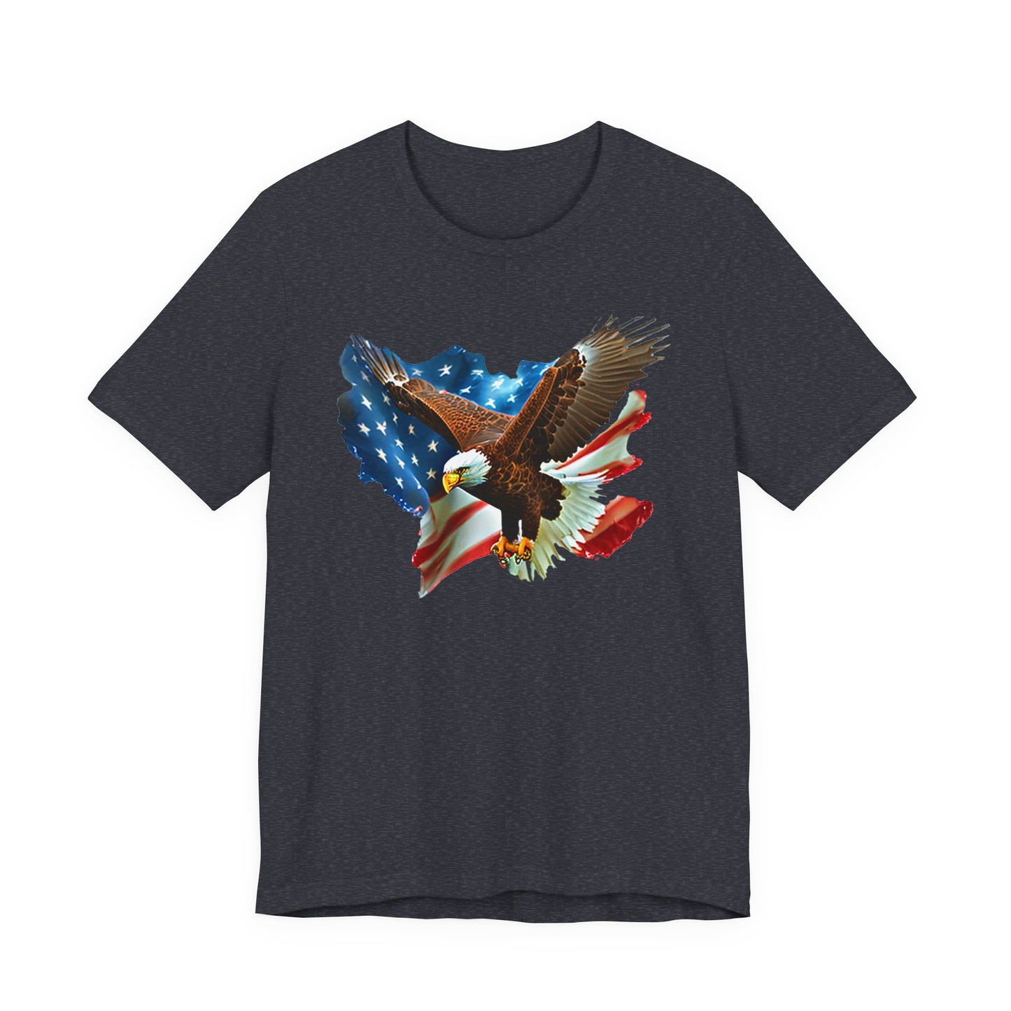 Eagle & American Flag T-Shirt — Patriotic Bald Eagle Tee for 4th of July