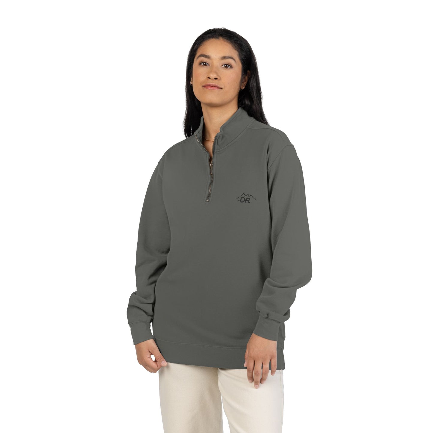 Drift Range Quarter-Zip Sweatshirt — Minimalist Gray Pullover