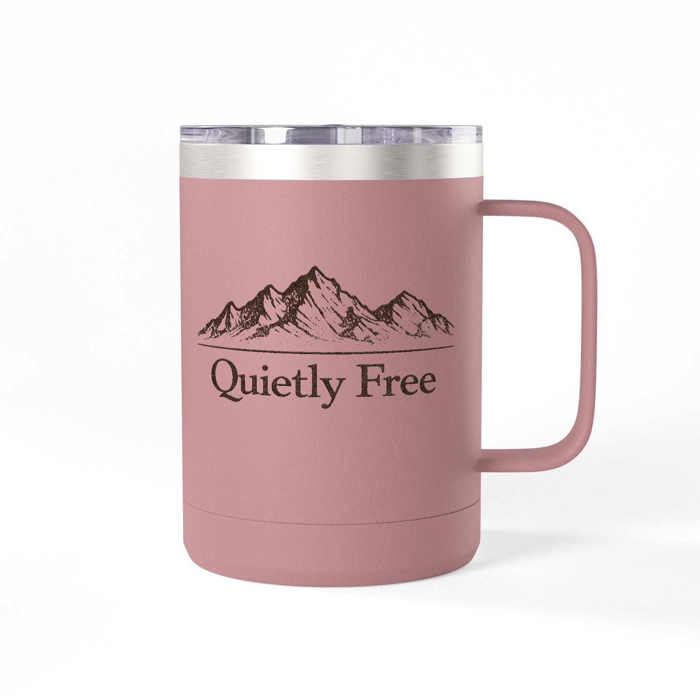 Quietly Free Mountain Insulated Coffee Tumbler - 15oz Travel Mug