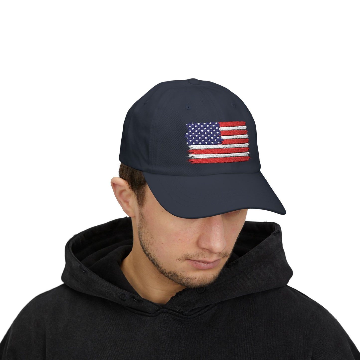 American Flag Dad Cap — Embroidered Patriotic Hat