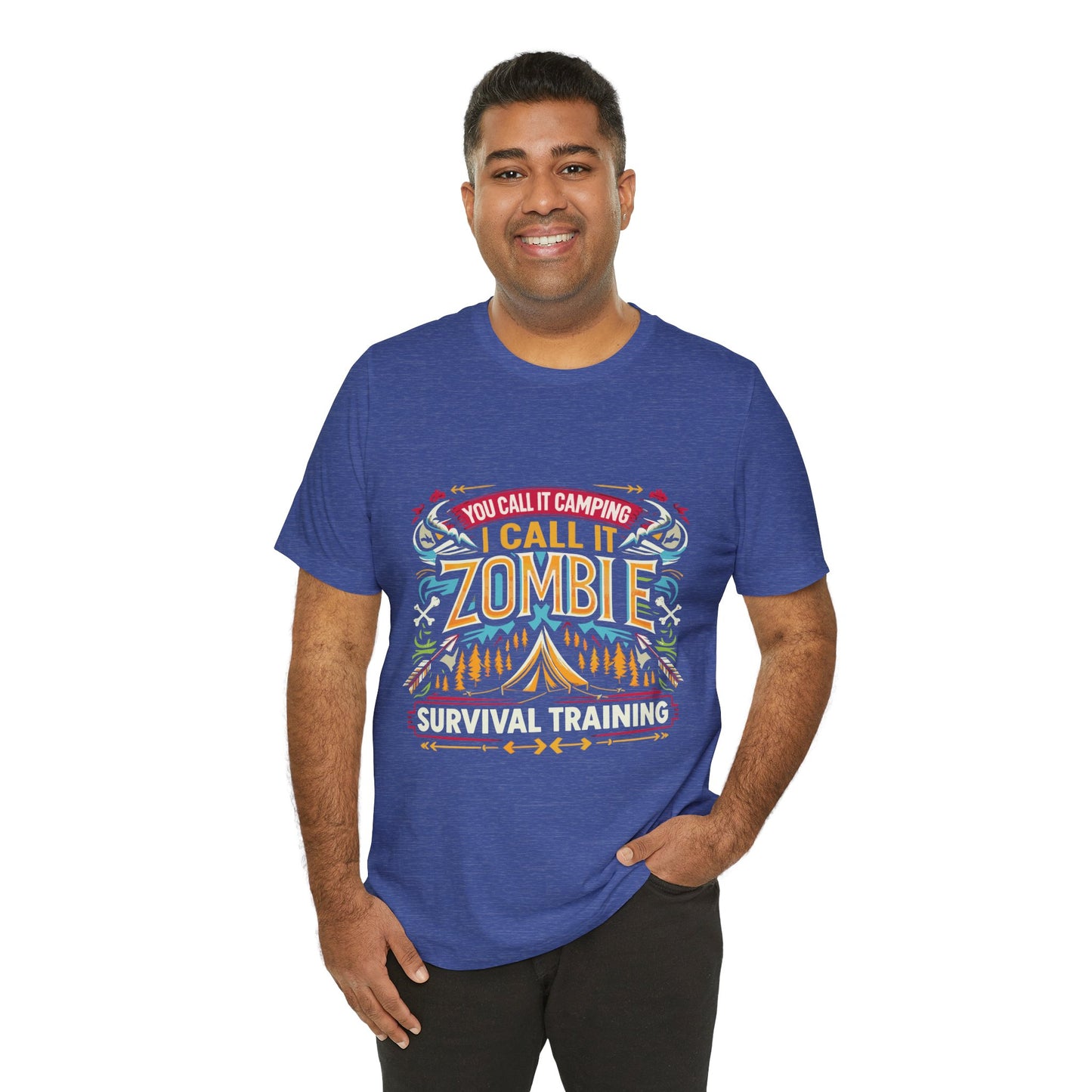 Camping Zombie Survival Training T-Shirt — Funny Outdoor Camping Tee