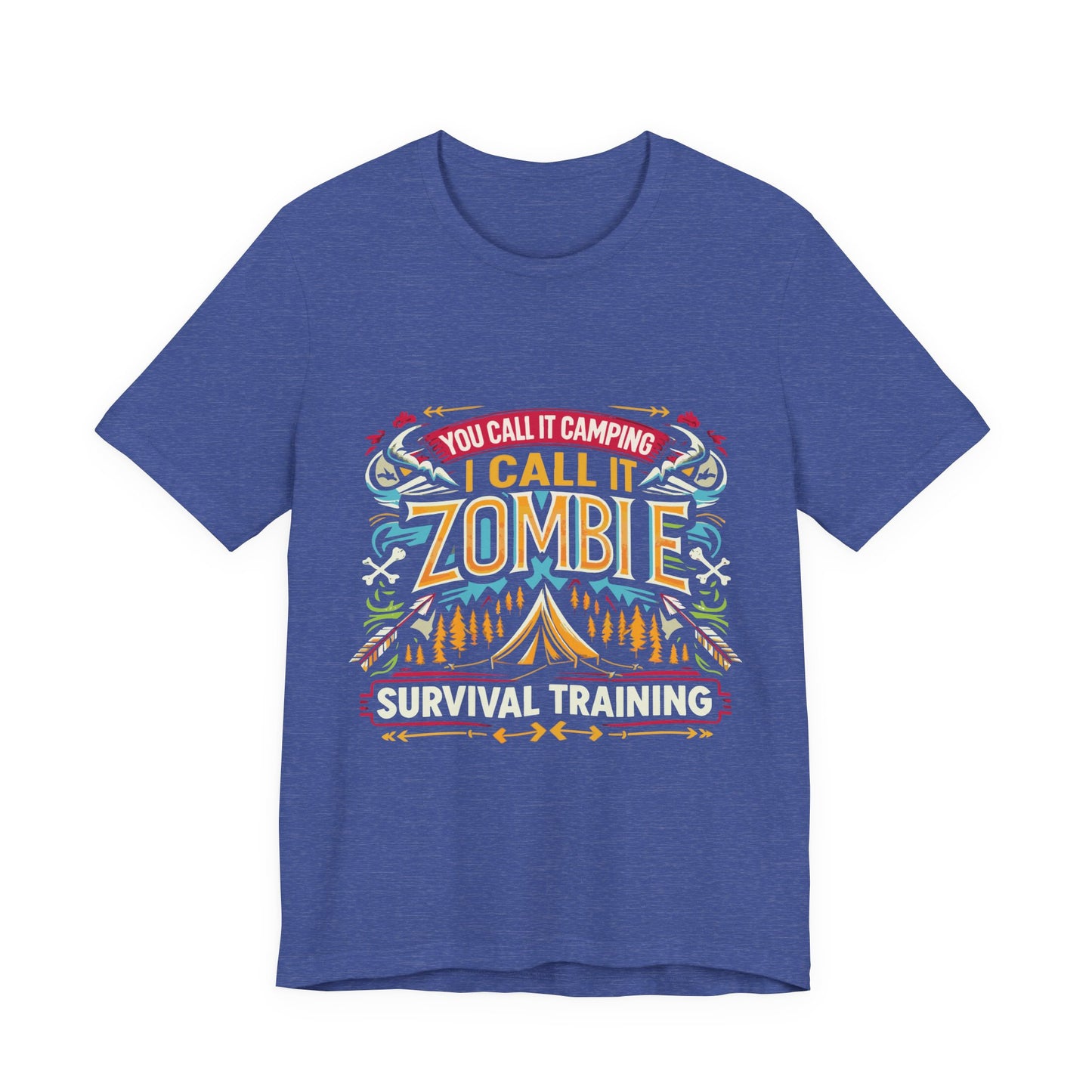Camping Zombie Survival Training T-Shirt — Funny Outdoor Camping Tee