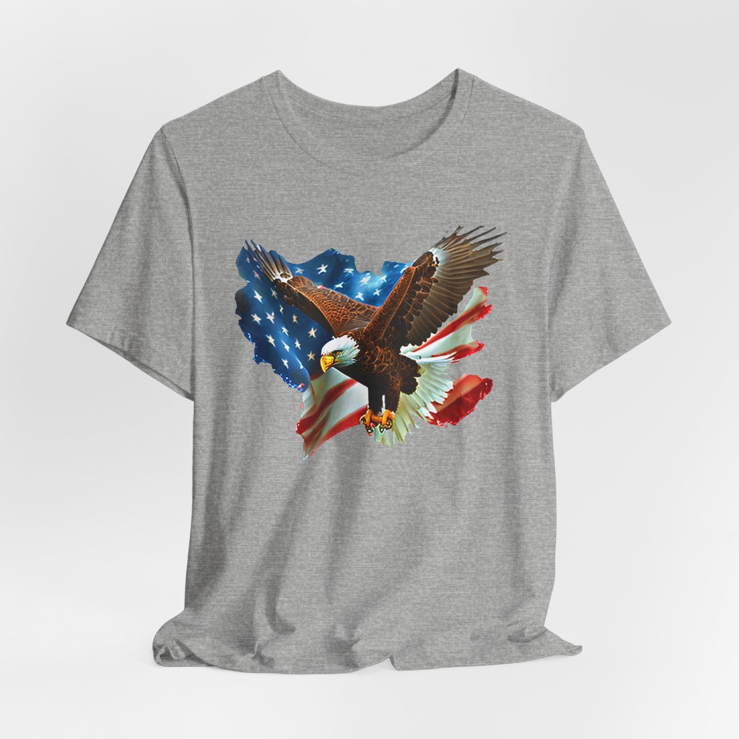 Eagle & American Flag T-Shirt — Patriotic Bald Eagle Tee for 4th of July