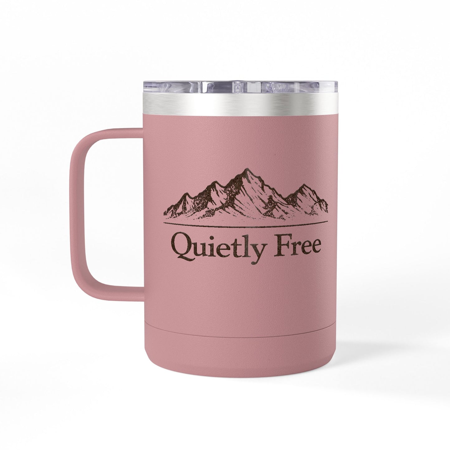 Quietly Free Mountain Insulated Coffee Tumbler - 15oz Travel Mug