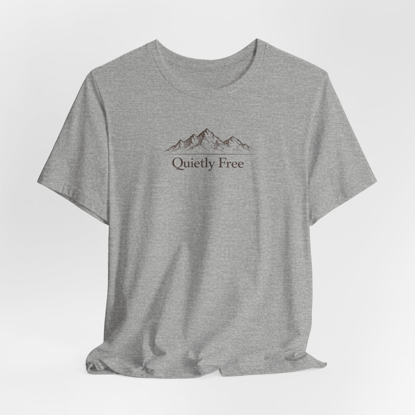 Quietly Free Mountain T-Shirt — Minimalist Nature Tee