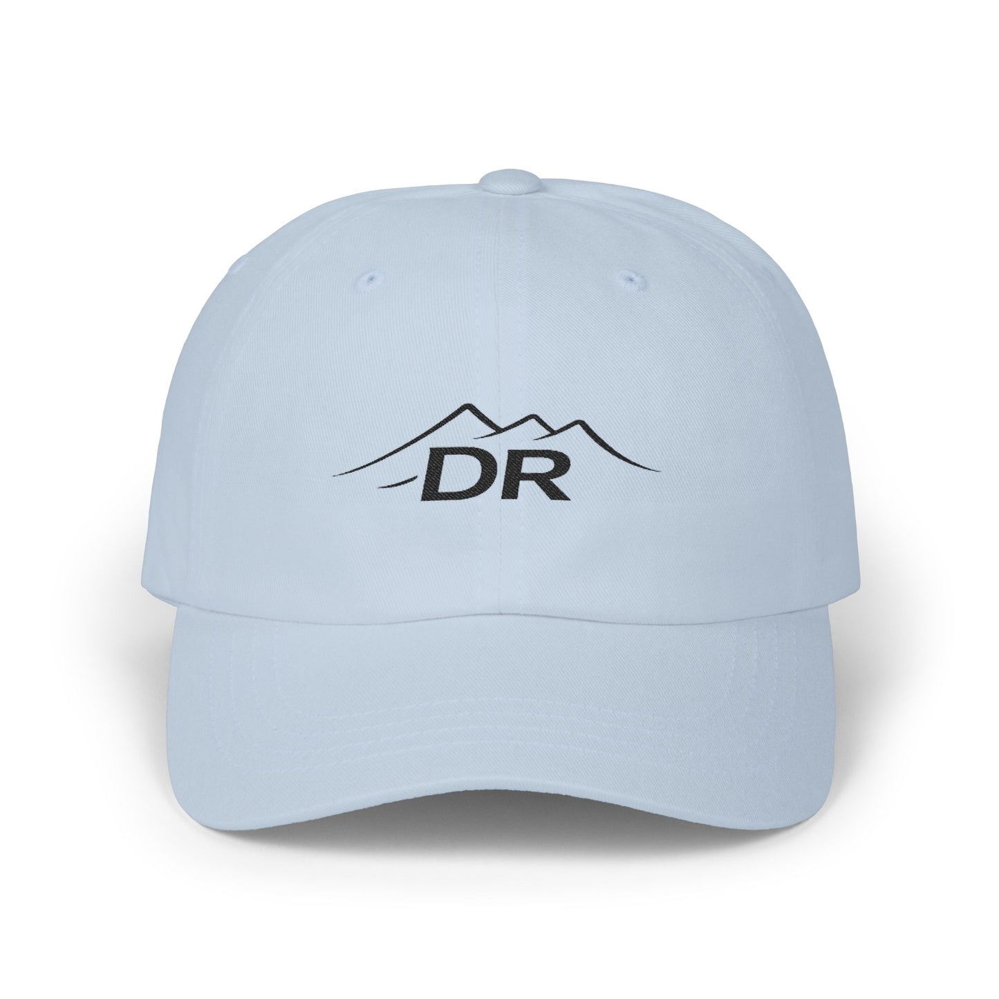 Drift Range Dad Cap with Mountain 'DR' Embroidery — Casual Outdoor Baseball Hat