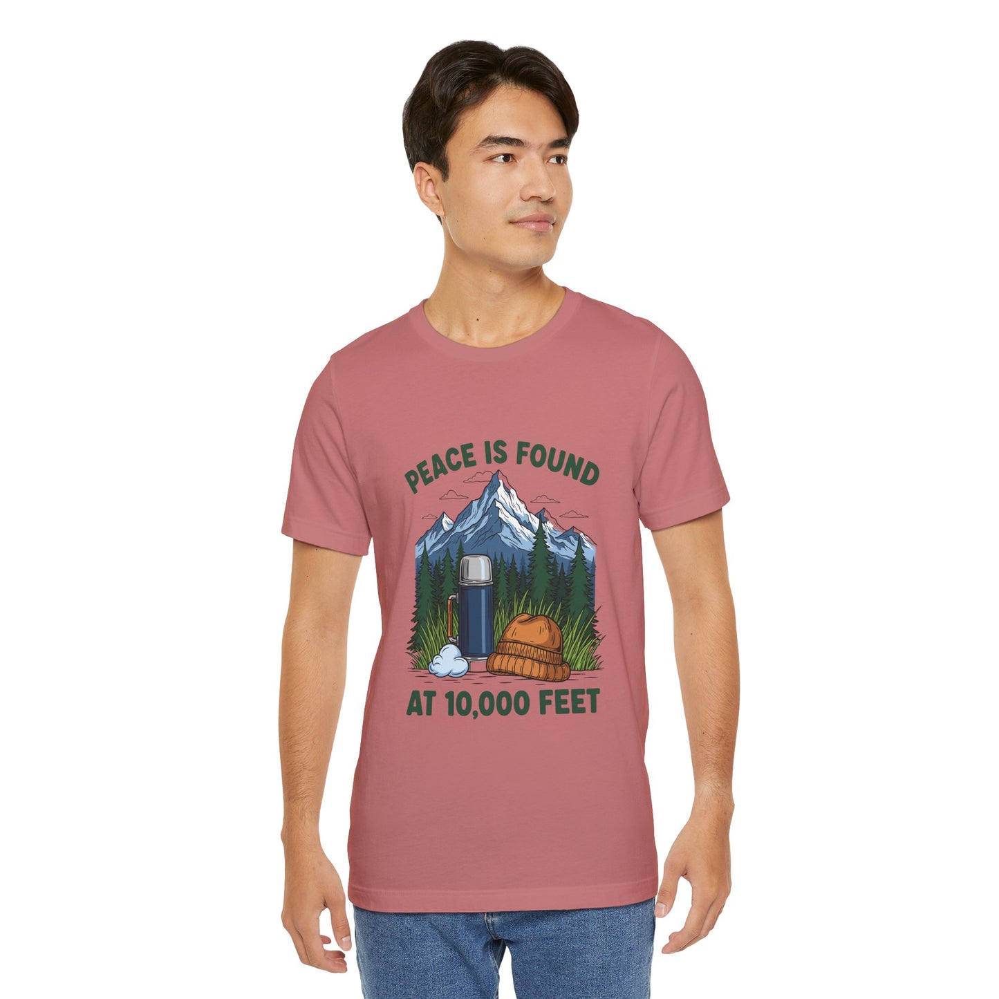 Peace Is Found at 10,000 Feet Mountain Camping T-Shirt