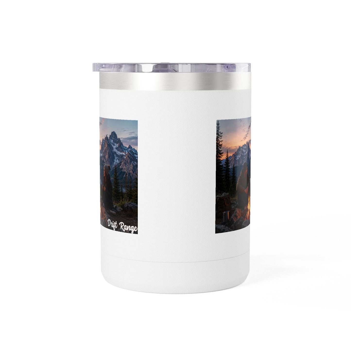 Campfire Mountain Travel Mug — 'Drift Range' 15oz Insulated Coffee Tumbler