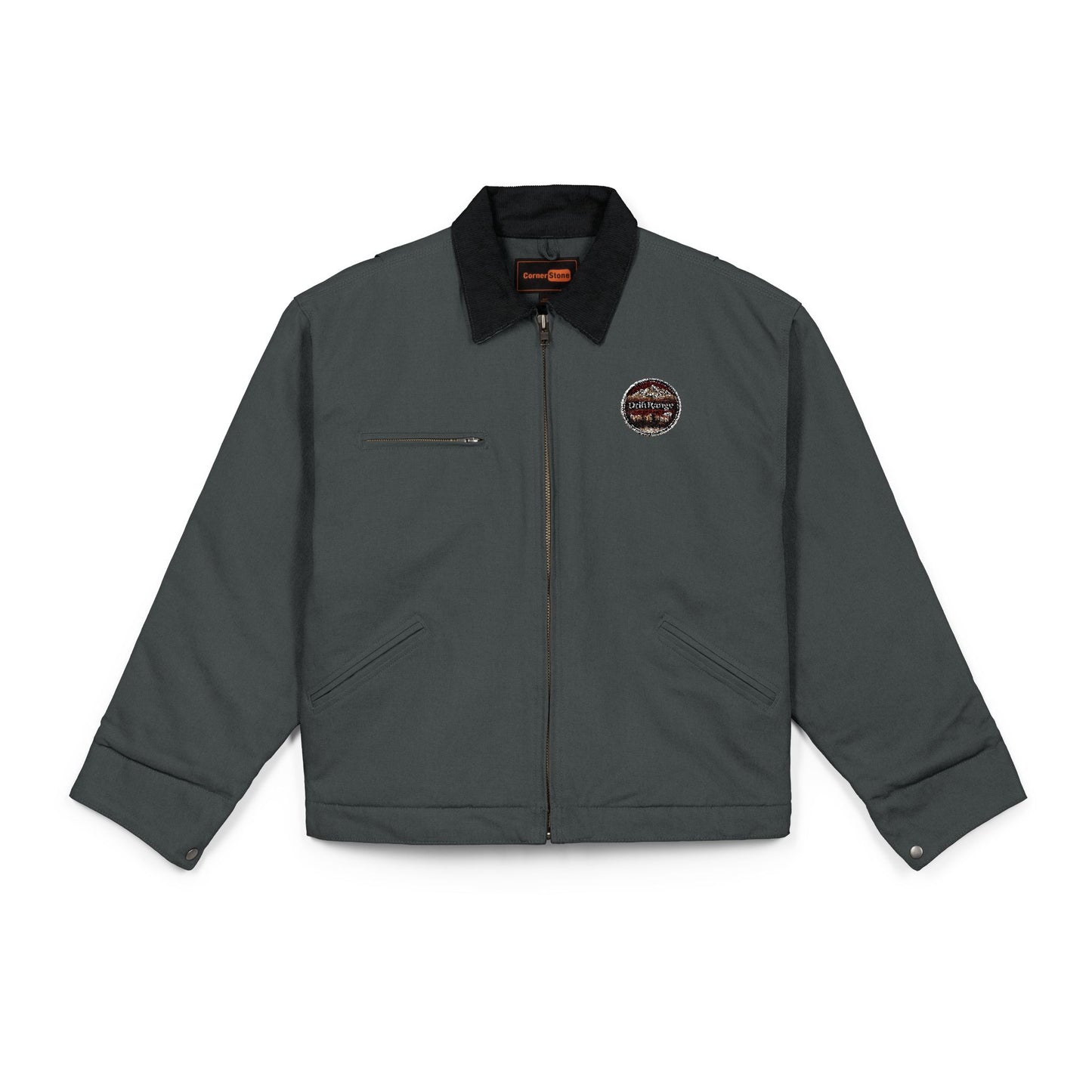 Work Jacket — Rugged Brown Duck Cloth Jacket with Small Chest Logo