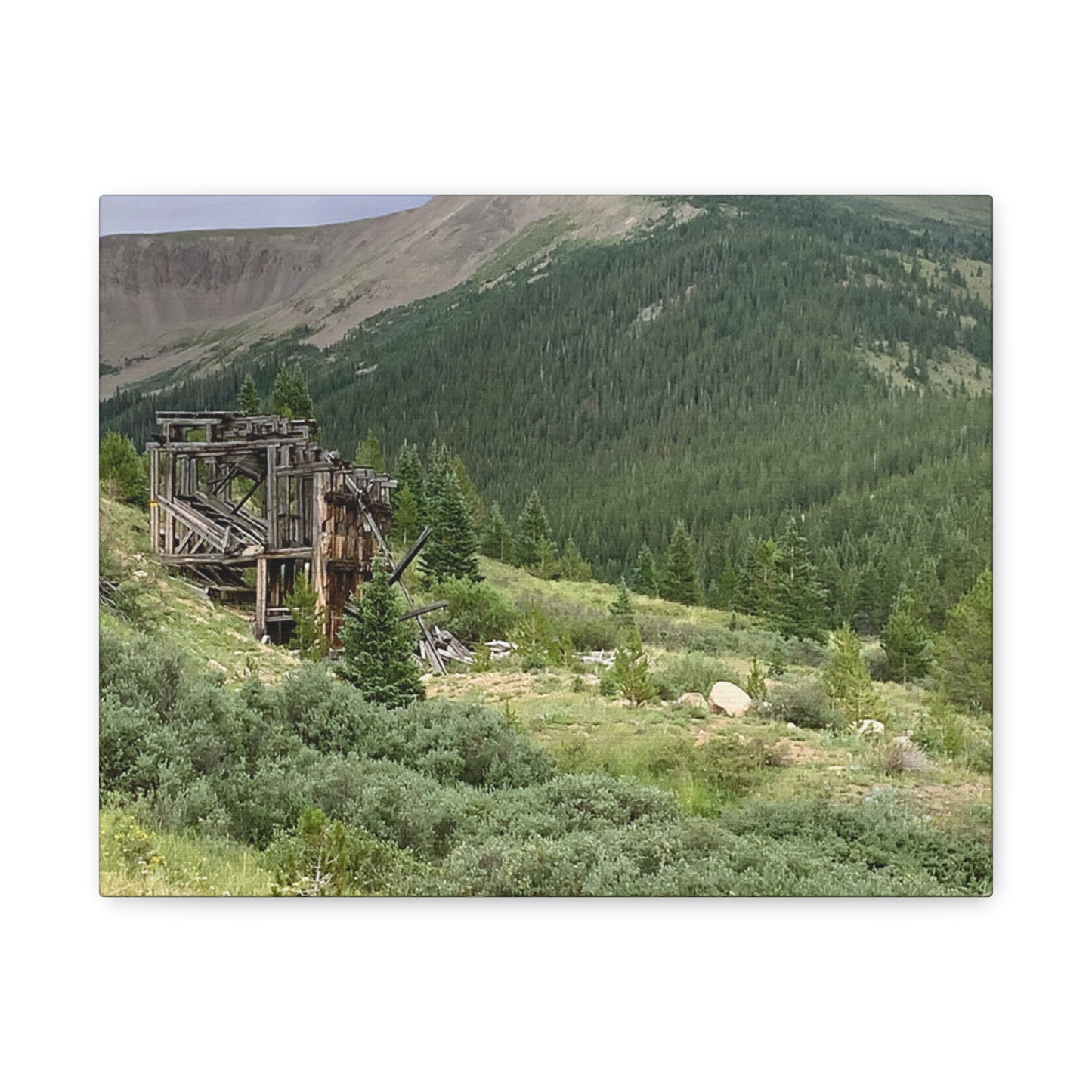 Independence Pass Colorado Mining Ruins Matte Canvas Print — Rustic Alpine Landscape Wall Art