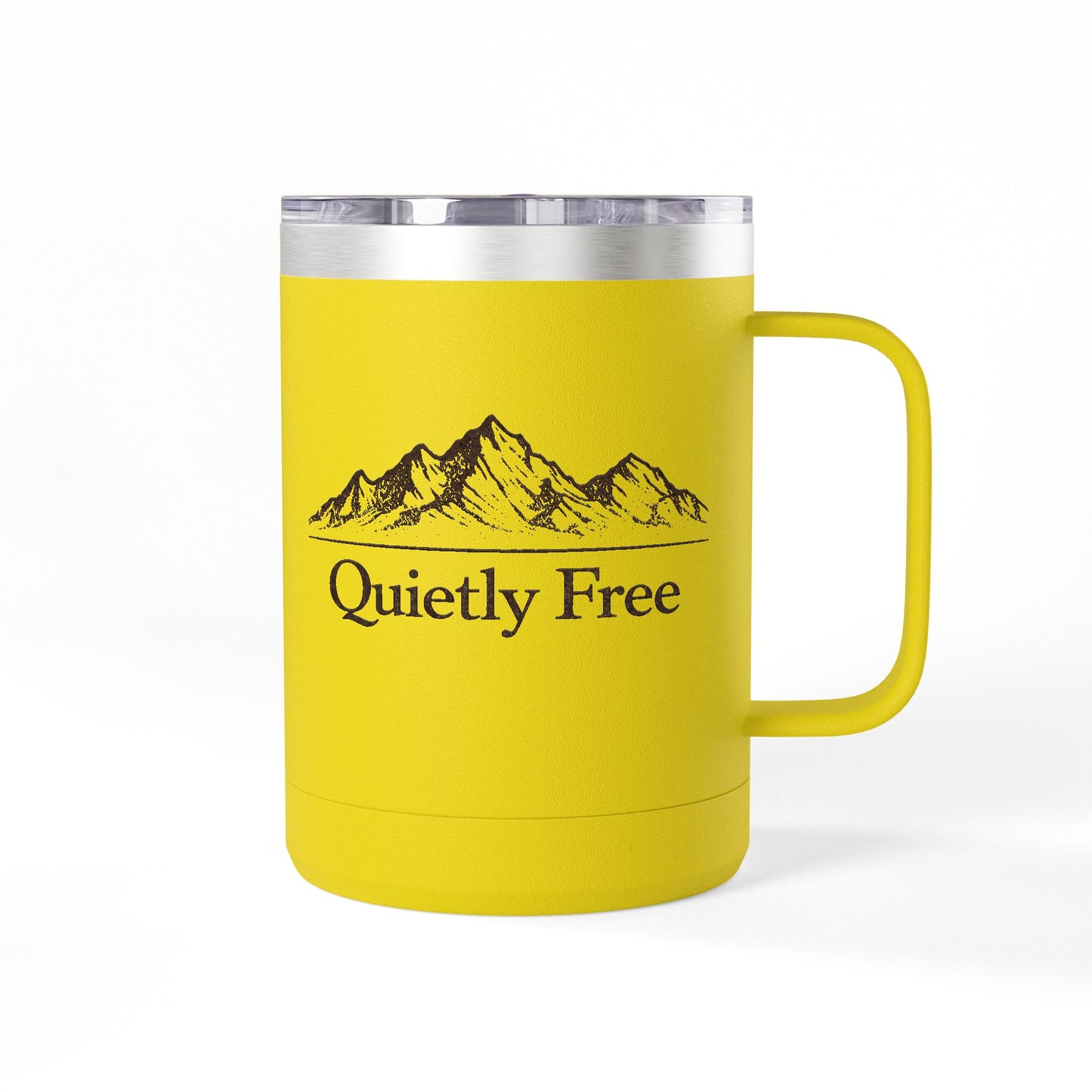 Quietly Free Mountain Insulated Coffee Tumbler - 15oz Travel Mug