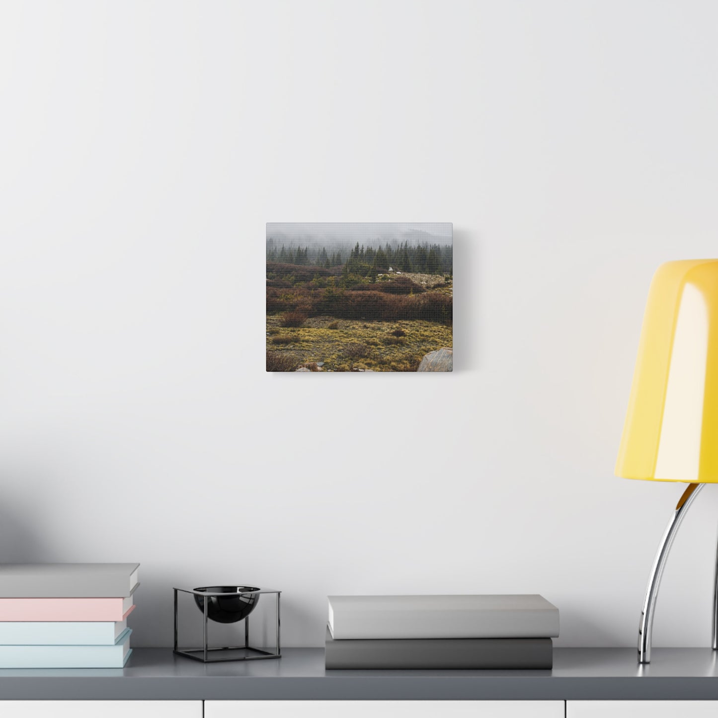 Misty Mountain Meadow Canvas Print — Stretched Matte Nature Wall Art
