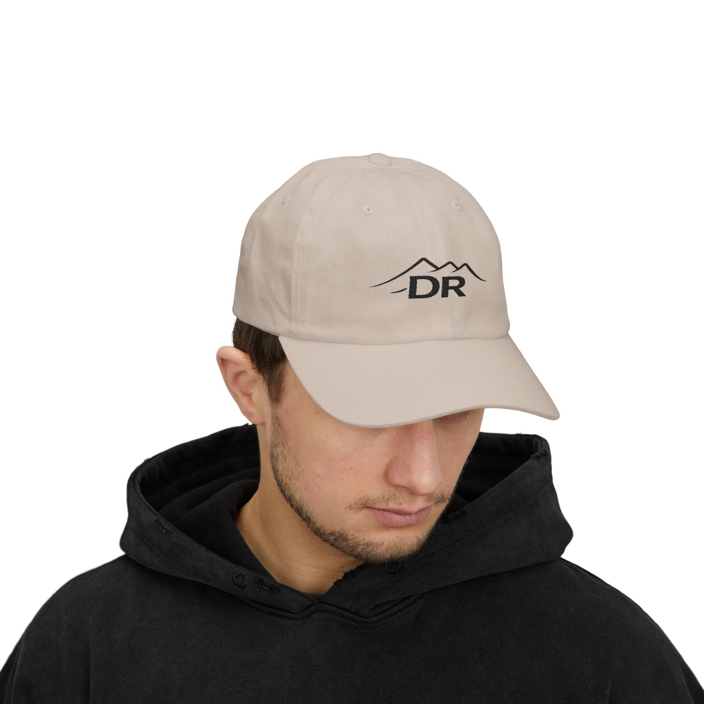 Drift Range Dad Cap with Mountain 'DR' Embroidery — Casual Outdoor Baseball Hat