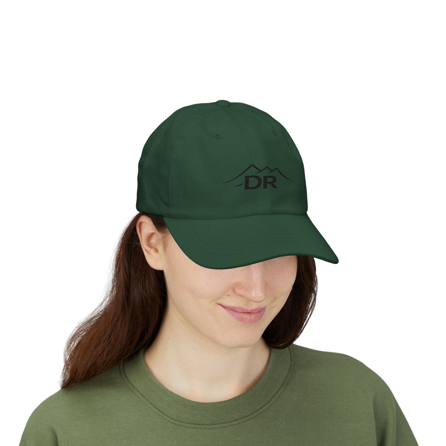 Drift Range Dad Cap with Mountain 'DR' Embroidery — Casual Outdoor Baseball Hat