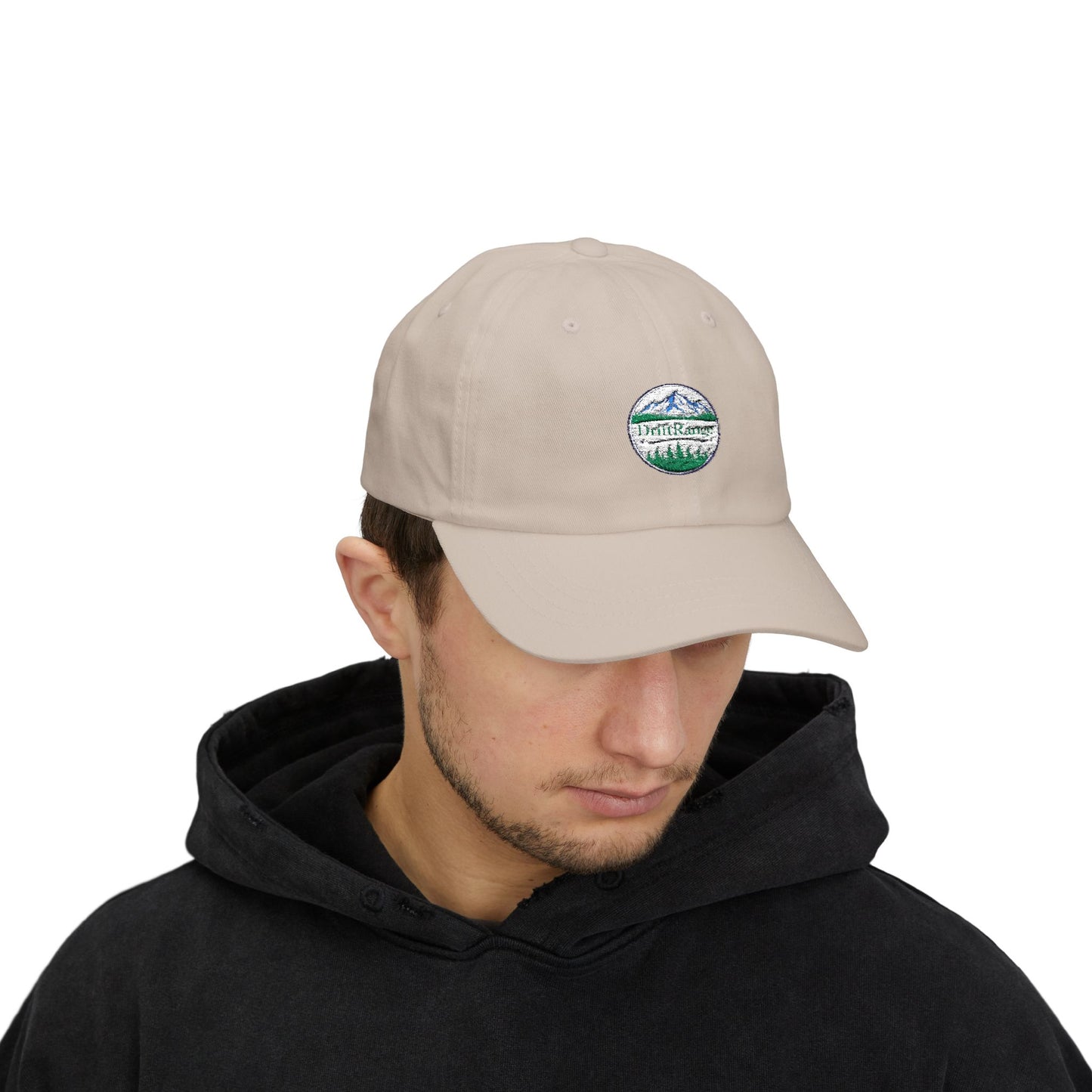 Drift Range Dad Cap — Vintage Mountain Lakeside Embroidered Hat