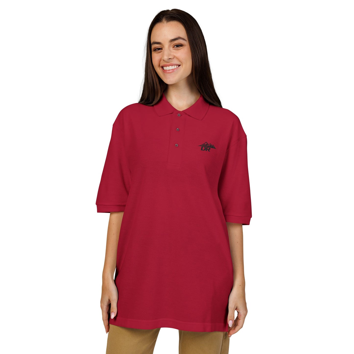 Embroidered DR LOGO Polo Shirt — Minimal Mountain Logo