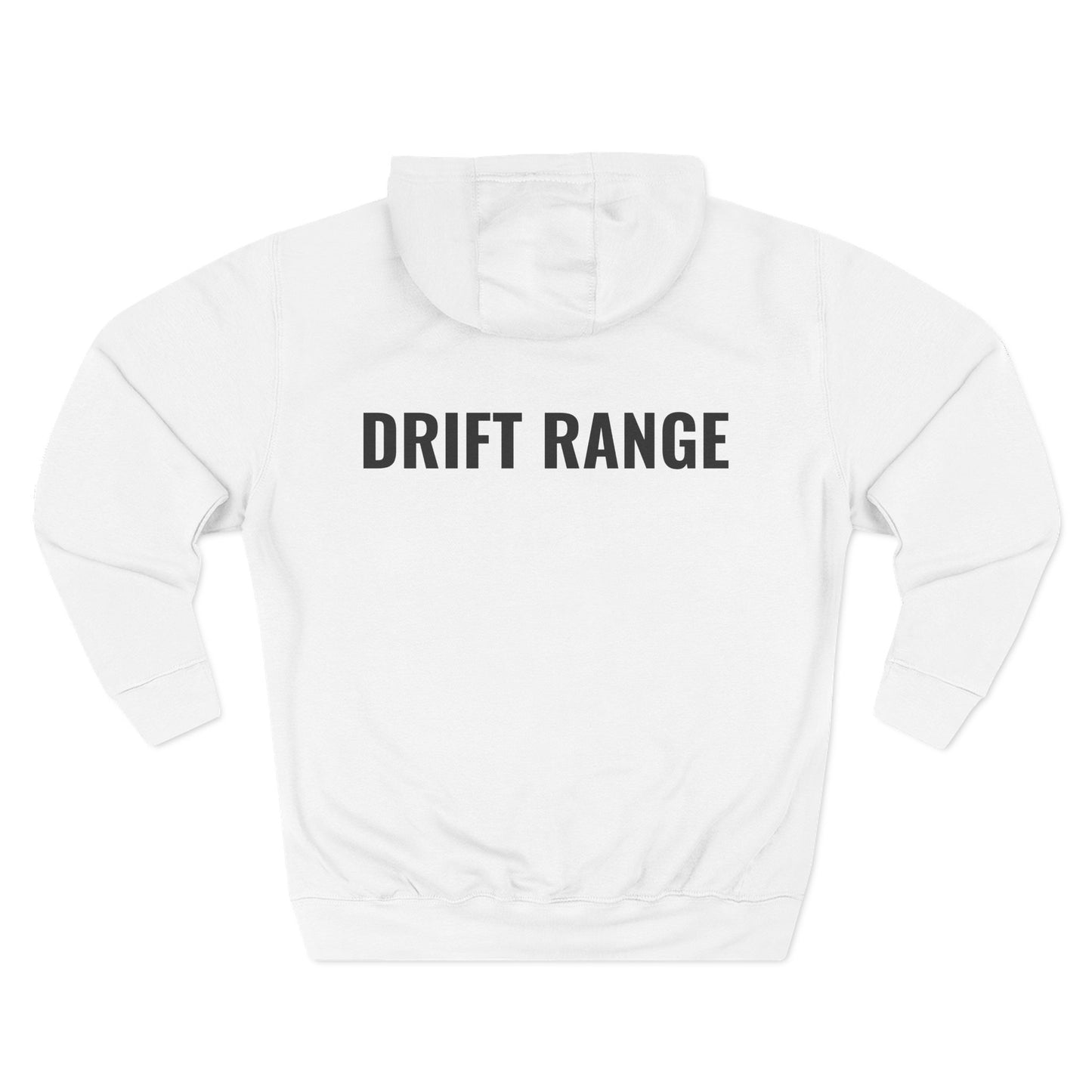 Drift Range Fleece Hoodie – 'DR' Chest Logo & Back Text Casual Pullover