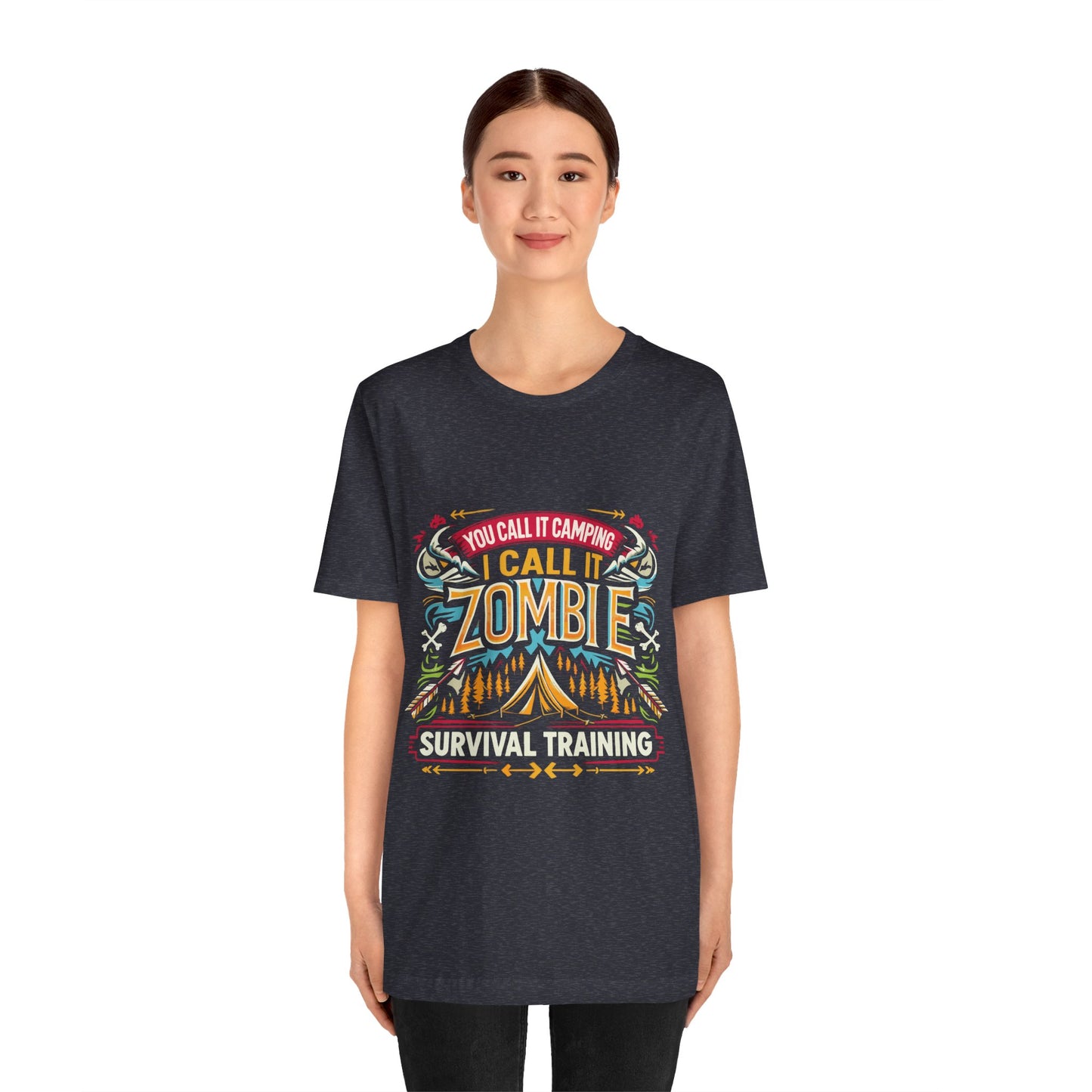 Camping Zombie Survival Training T-Shirt — Funny Outdoor Camping Tee