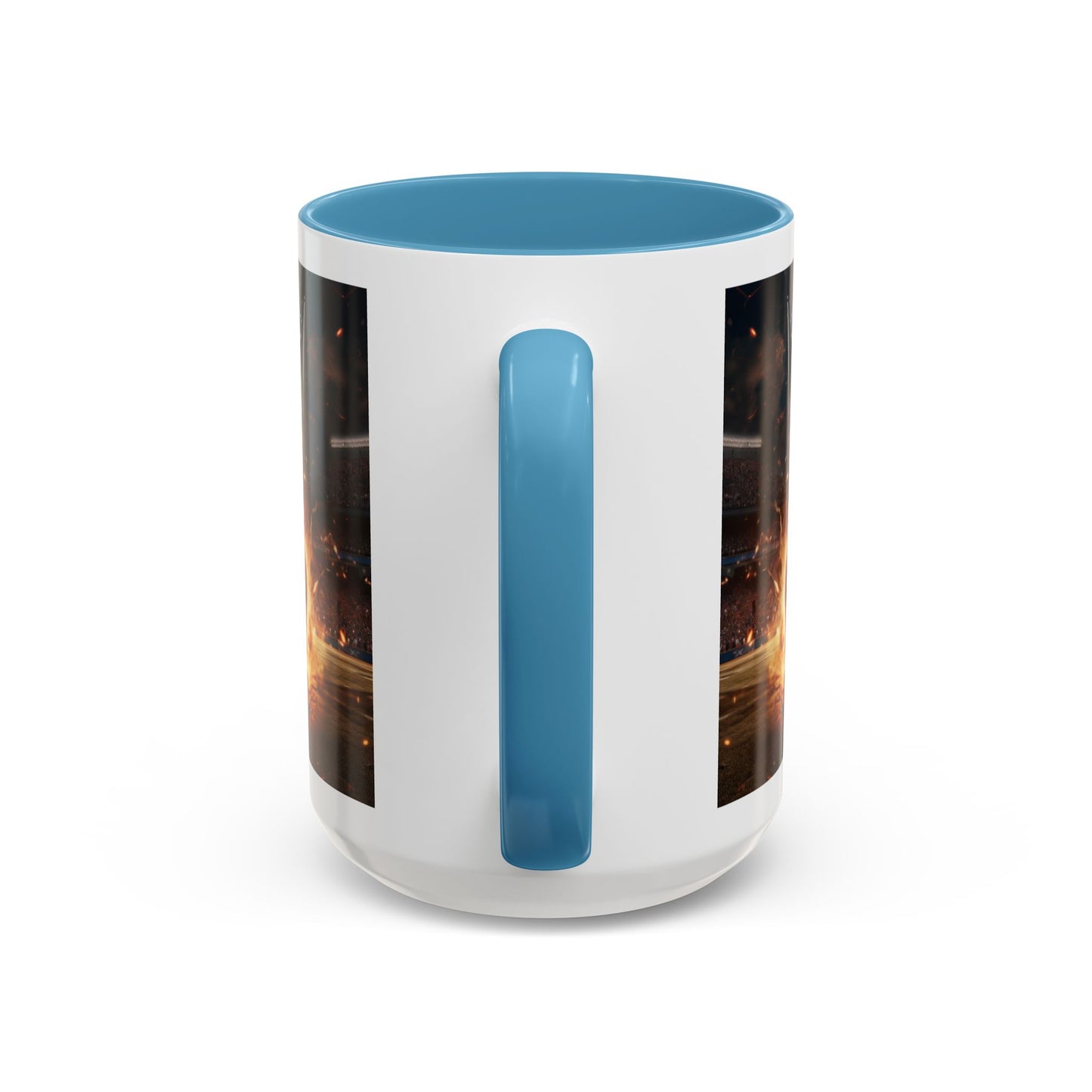 American Football Coffee Mug – Patriotic Flag & Fiery Football Accent Mug (15oz)