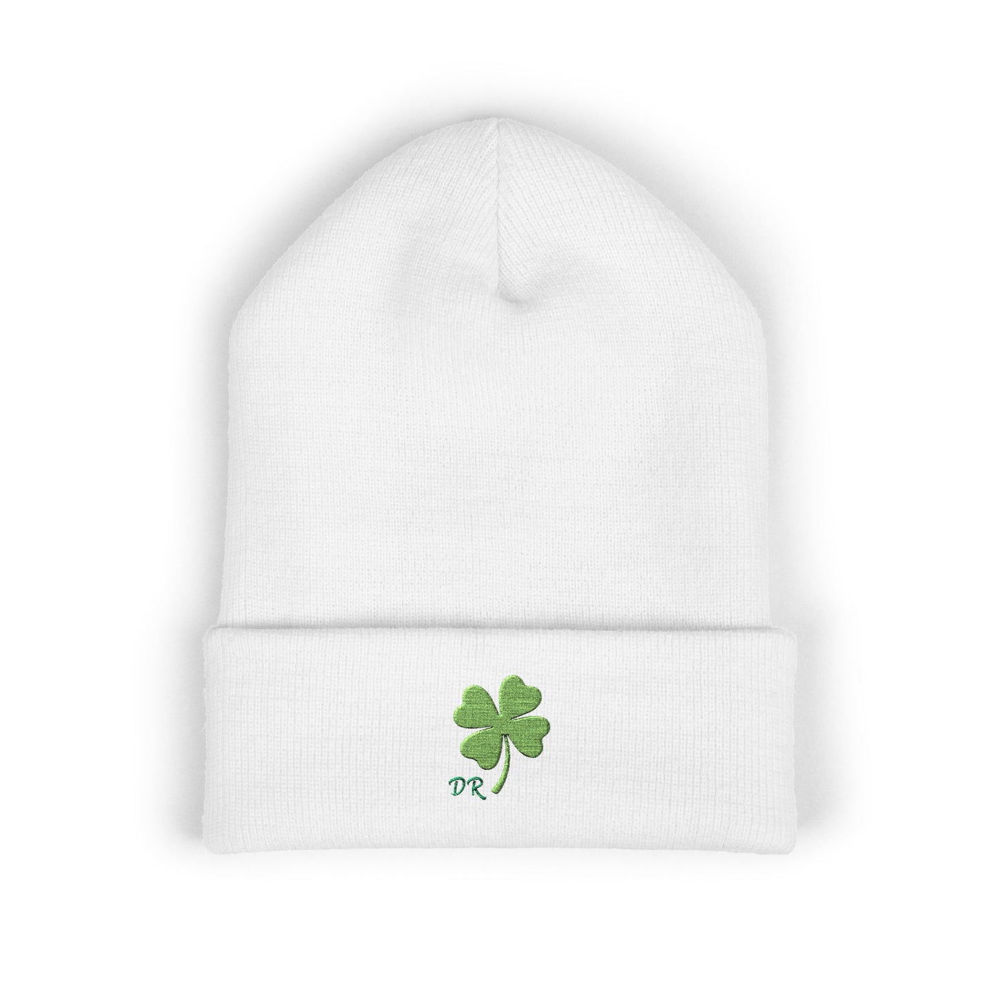 Embroidered Shamrock Cuffed Beanie