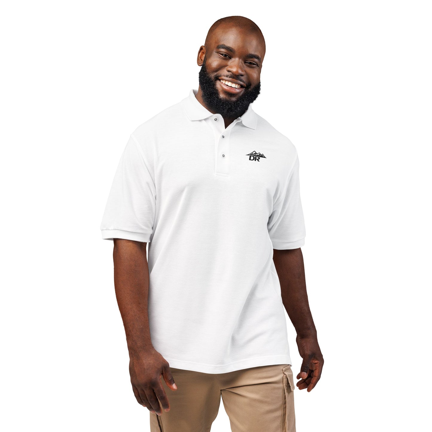 Embroidered DR LOGO Polo Shirt — Minimal Mountain Logo