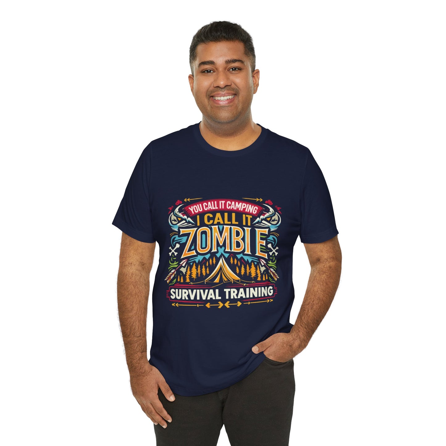 Camping Zombie Survival Training T-Shirt — Funny Outdoor Camping Tee