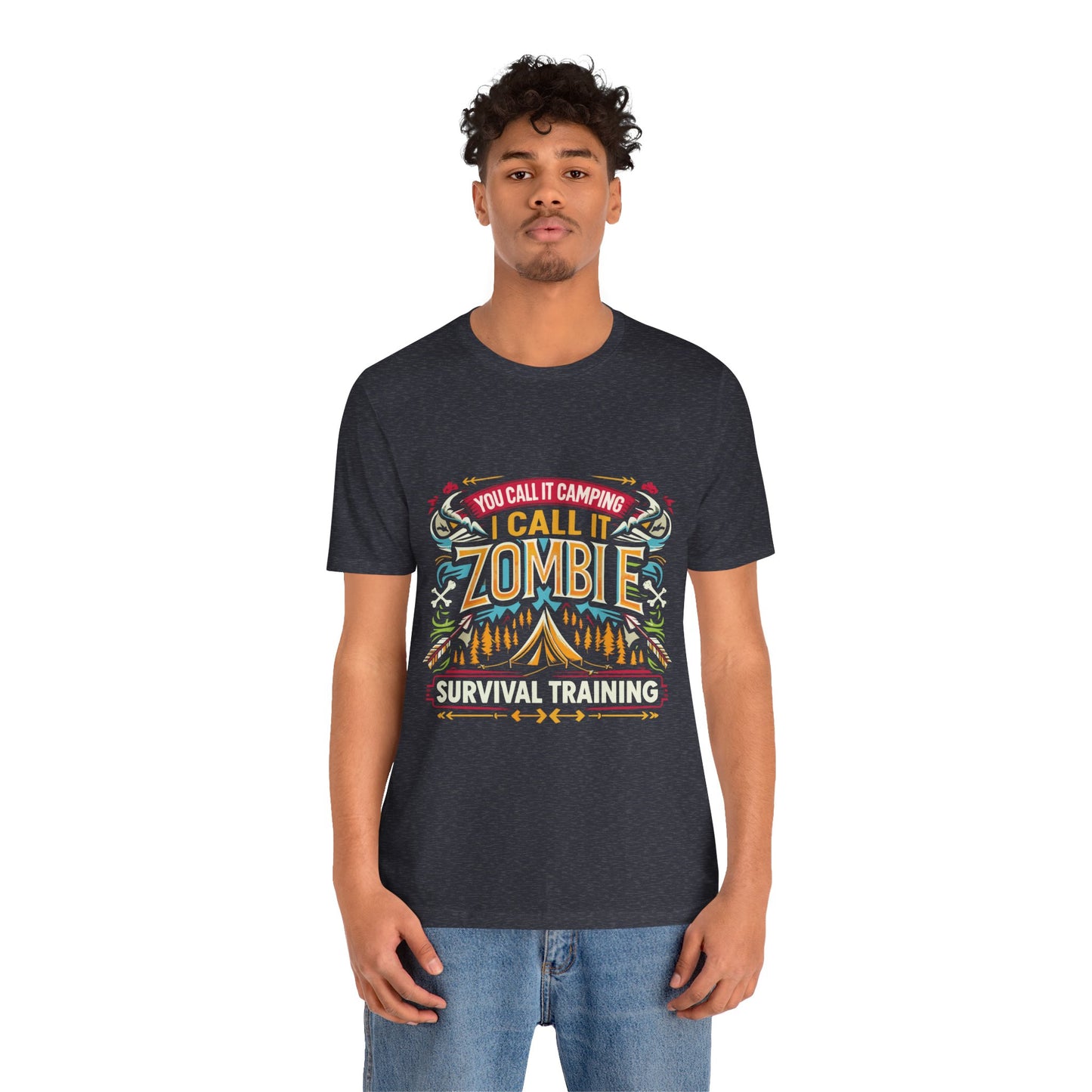 Camping Zombie Survival Training T-Shirt — Funny Outdoor Camping Tee