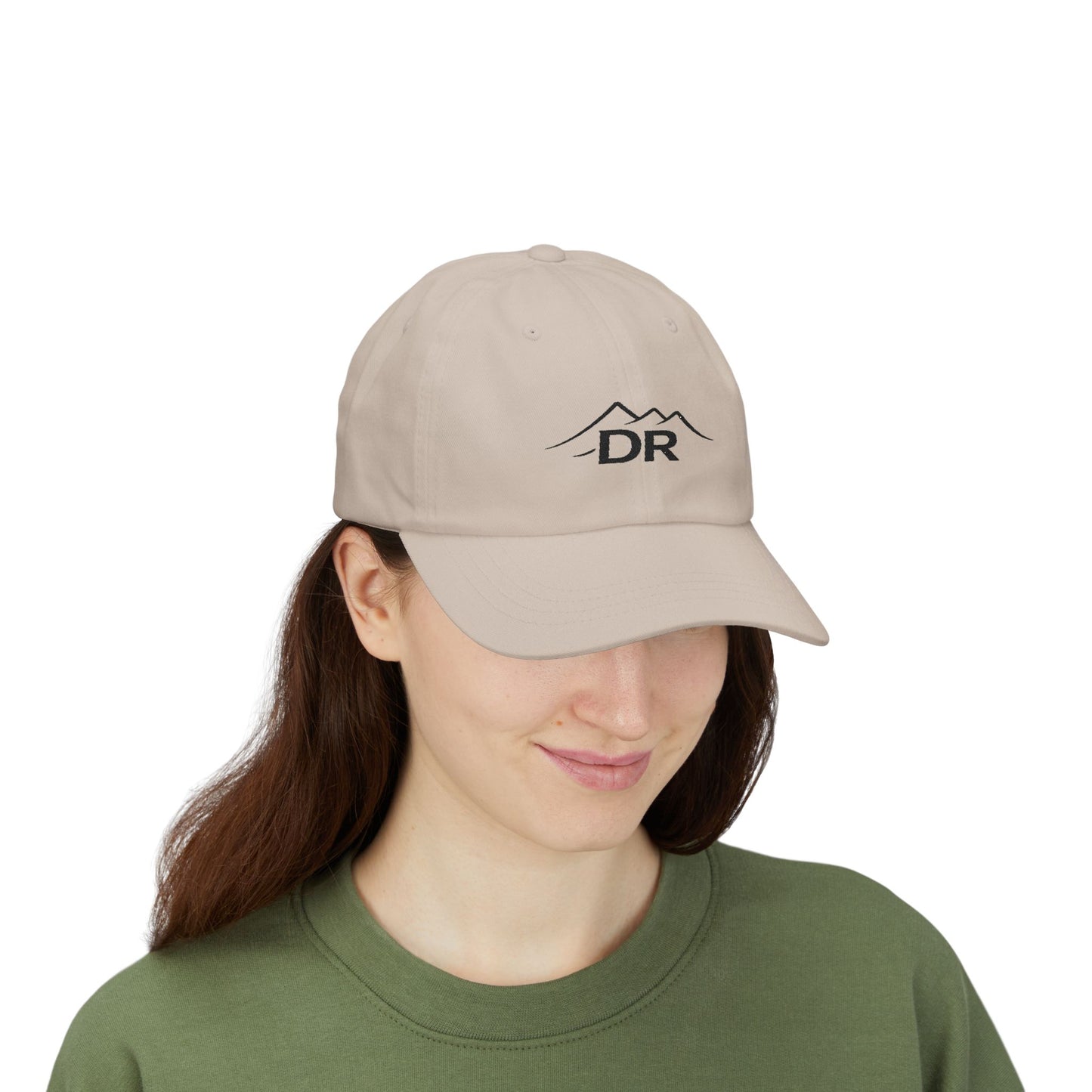 Drift Range Dad Cap with Mountain 'DR' Embroidery — Casual Outdoor Baseball Hat