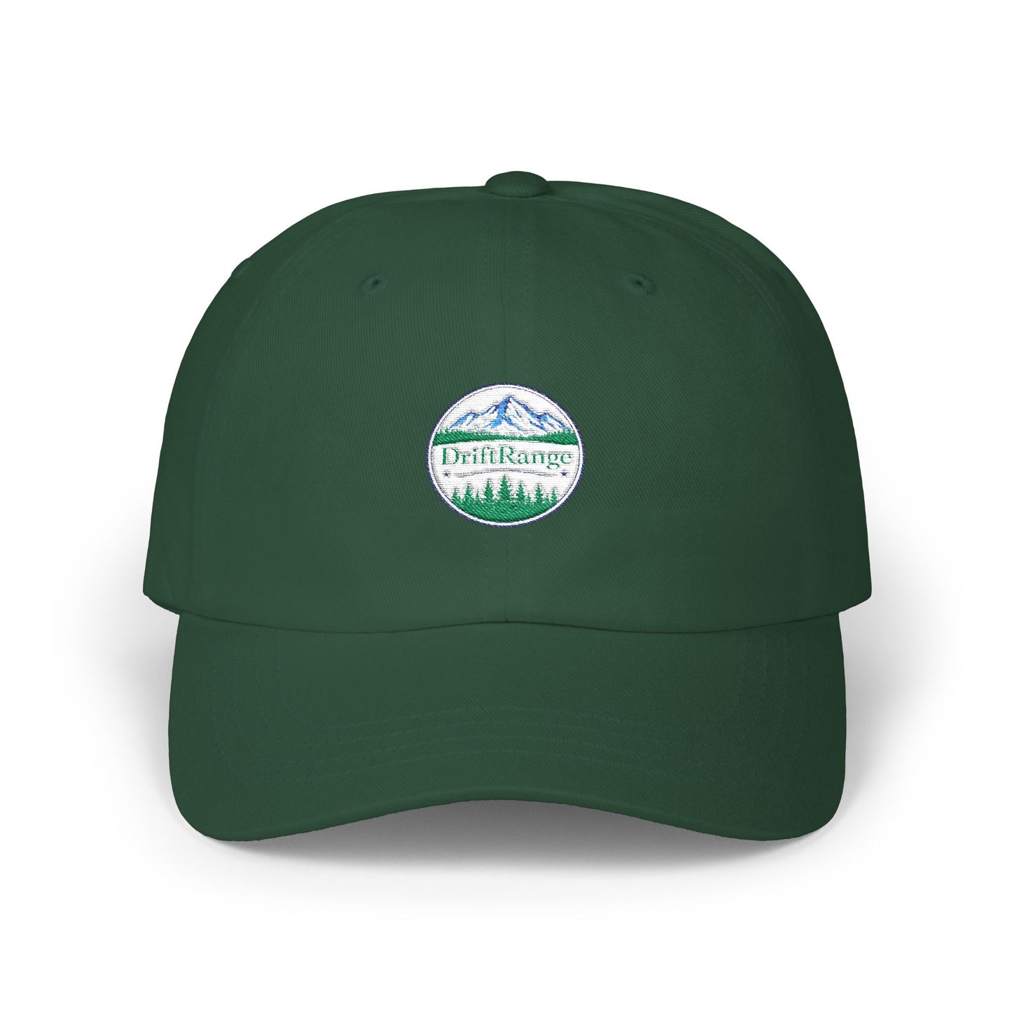 Drift Range Dad Cap — Vintage Mountain Lakeside Embroidered Hat