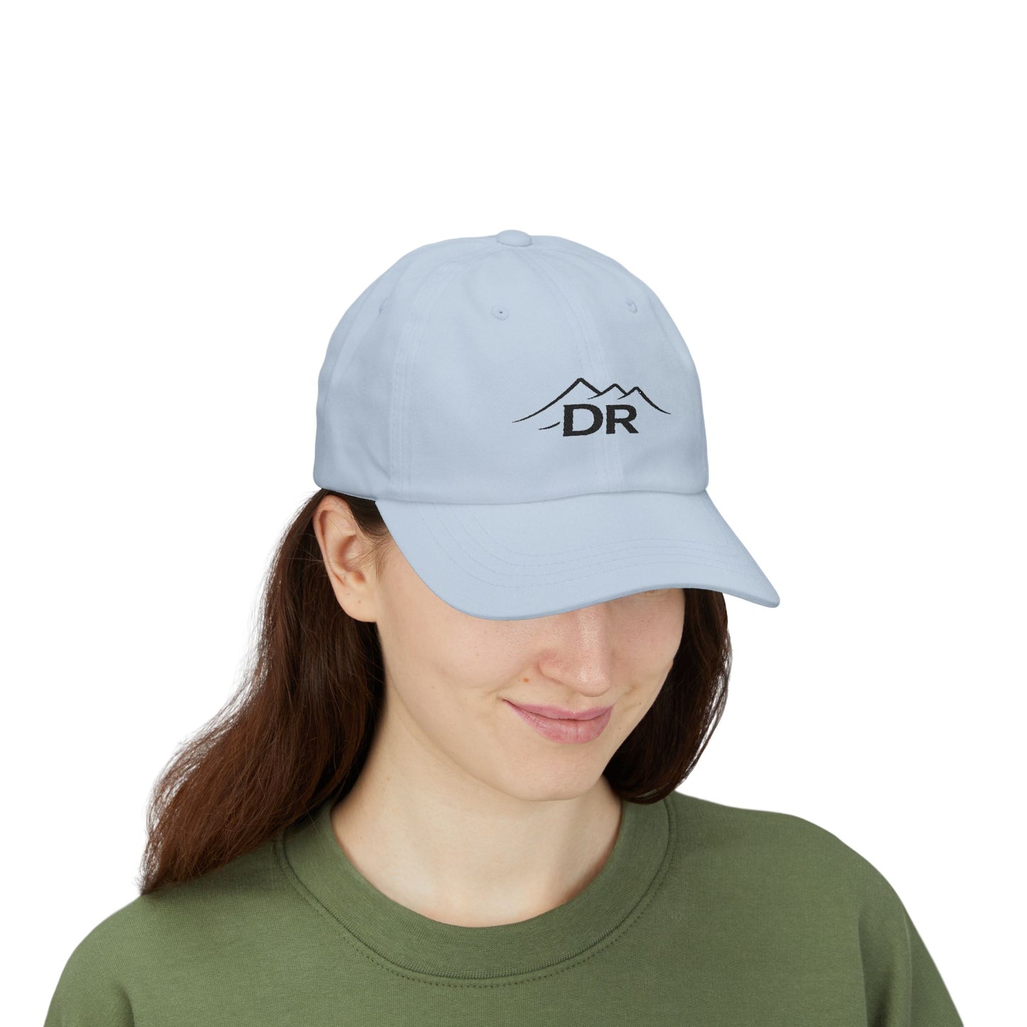 Drift Range Dad Cap with Mountain 'DR' Embroidery — Casual Outdoor Baseball Hat