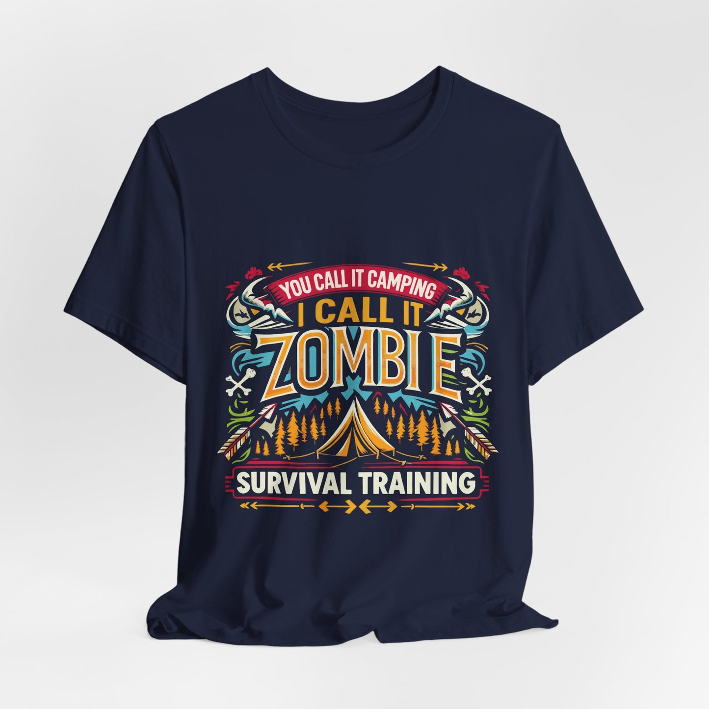 Camping Zombie Survival Training T-Shirt — Funny Outdoor Camping Tee