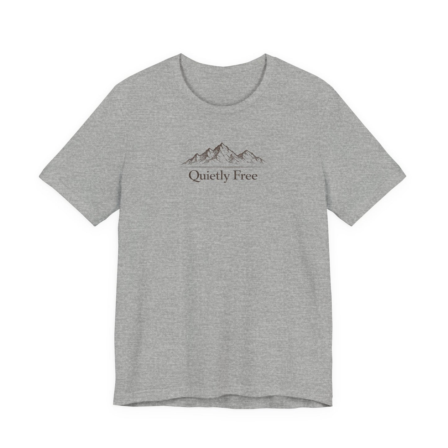Quietly Free Mountain T-Shirt — Minimalist Nature Tee