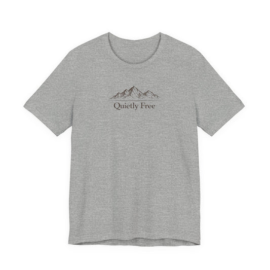 Quietly Free Mountain T-Shirt — Minimalist Nature Tee