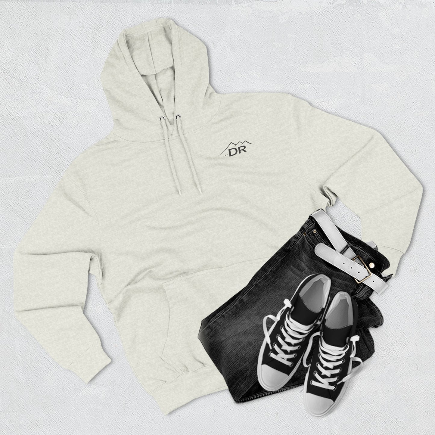 Drift Range Fleece Hoodie – 'DR' Chest Logo & Back Text Casual Pullover