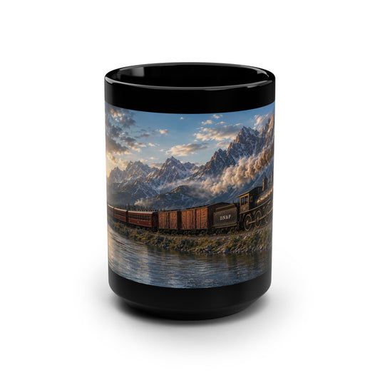 Morning Mountain Vintage Mountain Steam Train Scenic Coffee Mug - 15 oz