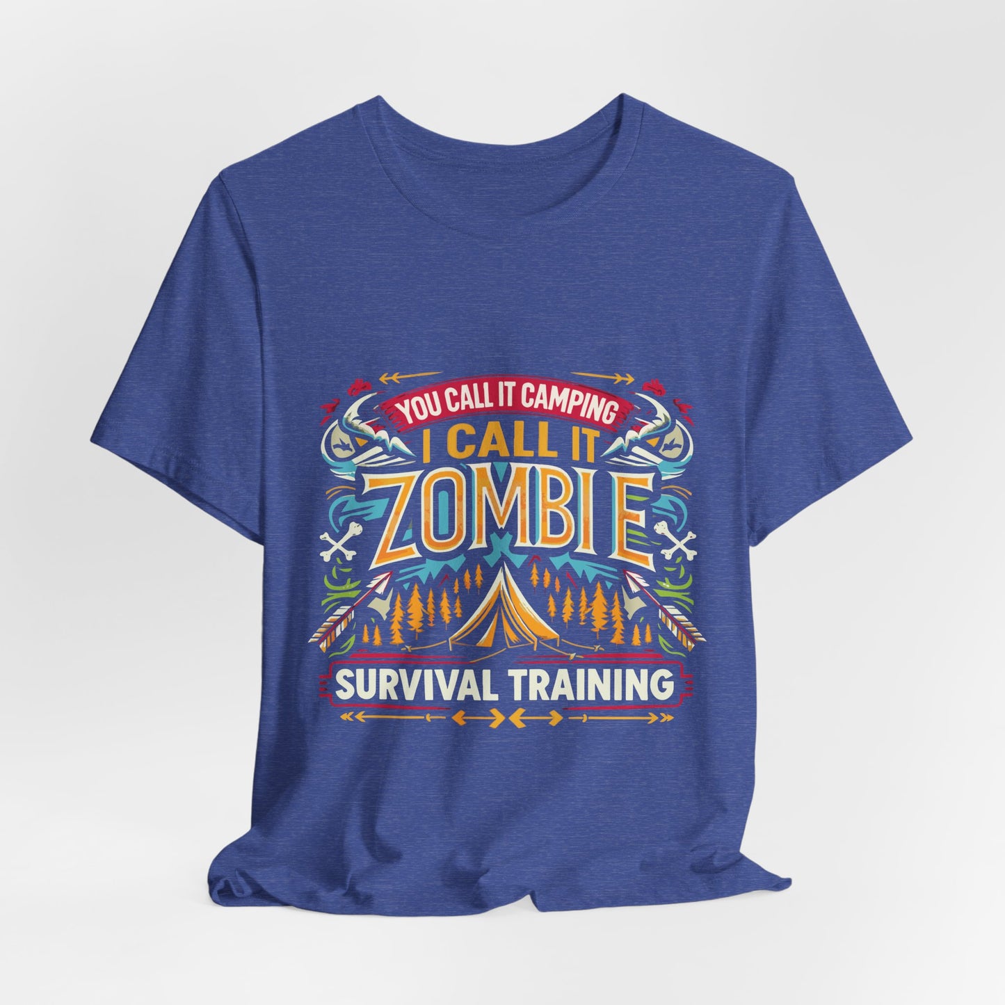 Camping Zombie Survival Training T-Shirt — Funny Outdoor Camping Tee