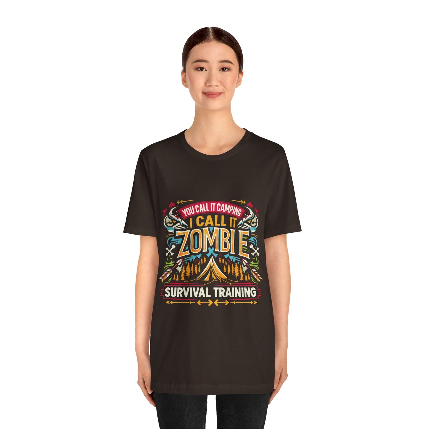 Camping Zombie Survival Training T-Shirt — Funny Outdoor Camping Tee