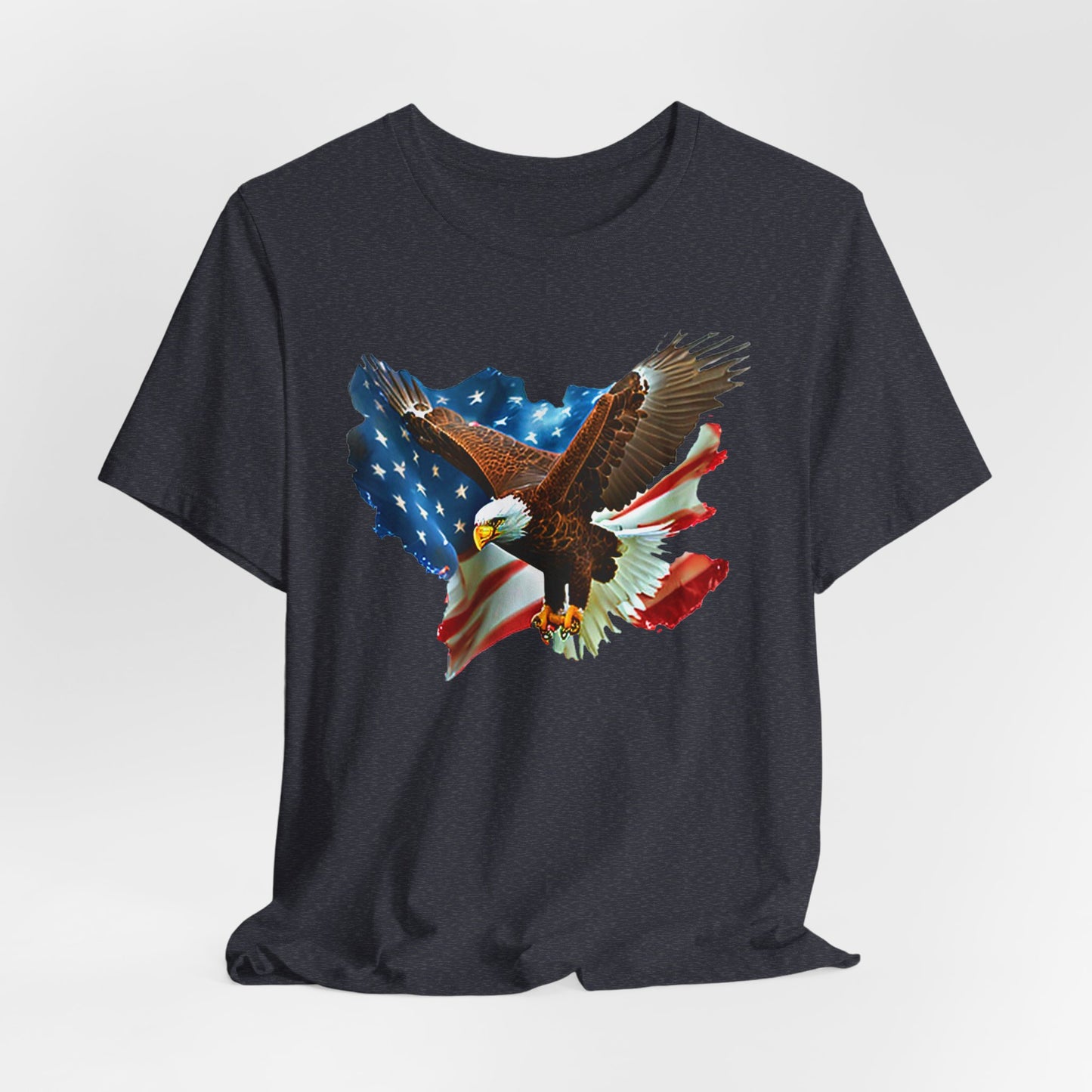 Eagle & American Flag T-Shirt — Patriotic Bald Eagle Tee for 4th of July