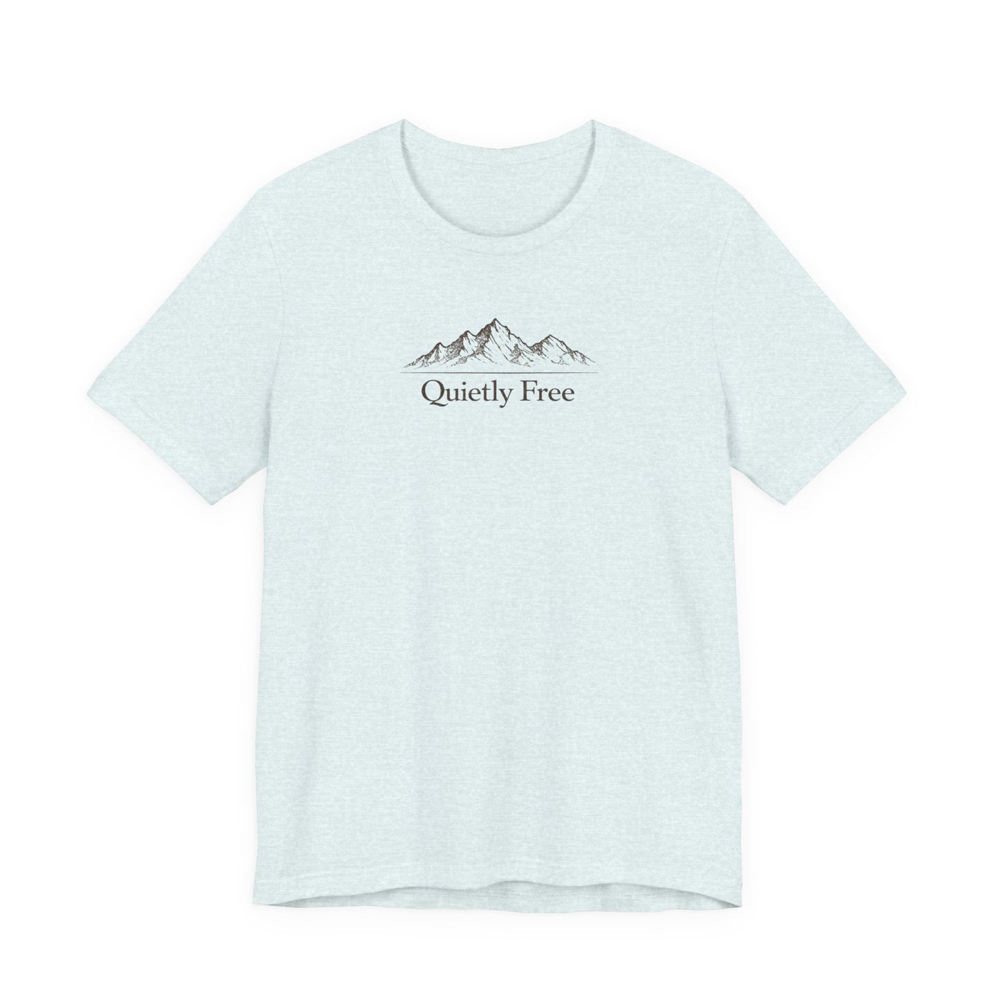 Quietly Free Mountain T-Shirt — Minimalist Nature Tee