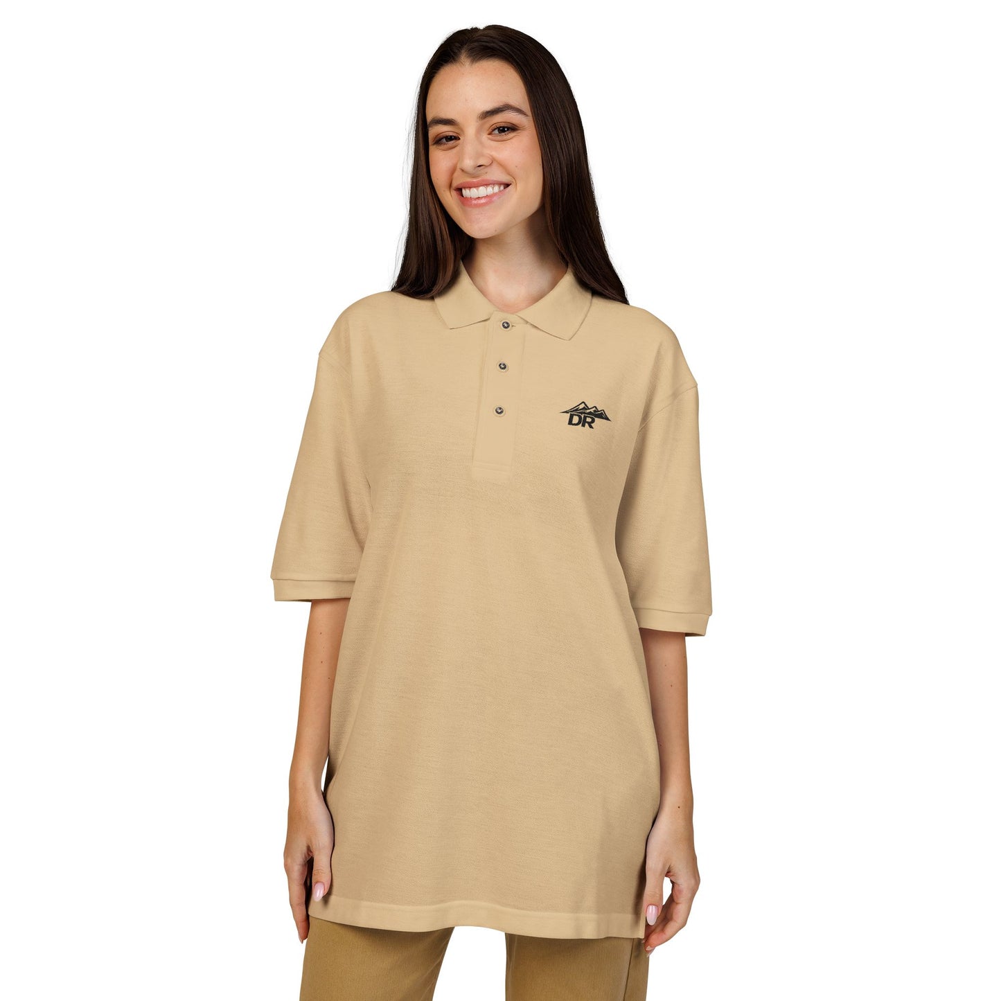 Embroidered DR LOGO Polo Shirt — Minimal Mountain Logo